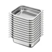 SOGA 12X Full Size 1/2 GN Pan 6.5cm Deep Stainless Steel Gastronorm GN Pan Tray