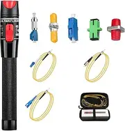 Xunsomten - Fiber Optic Cable Troubleshoot Kit, Testing Both Singlemode and Multimode Cables Contain 1PC 50km Visual Fault Locator, FC to LC Adapter,LC, SC, ST, FC Coupler and 3 Short Patch Cords