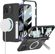 DOOTOO for Google Pixel 9 Pro Fold Case [Compatible with Magsafe], Pixel 9 Pro Fold Case Magnetic Hinge Protection Built-in Screen Protector & Kickstand Full Body Case (Black)