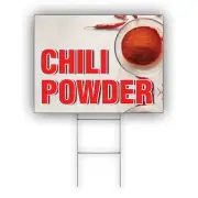 Chili Powder Advertising Dynamite Lumpia or Garlic Powder Coroplast Yard Sign