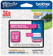Genuine Brother TZe-MQP35 P-touch Label Maker Tape TZeMQP35 White Berry Pink