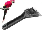 Bird Cage Brush Cleaner – Poop Scraper, Cage Cleaning Brush | Stainless Steel Heavy Duty Long Handle Bird Feeder, Cleaning Tool, Parrot Poop Remover for Tough Dirt Removal and Droppings Aviary Setup