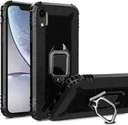 Cavor for iPhone XR Case,360°Rotation Ring Holder Kickstand [Work with Magnetic Car Mount] Shockproof Scratch-Resistant Protective Cover (6.1")-Black