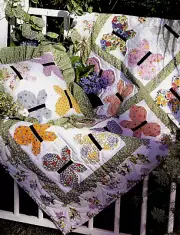 BUTTERFLY DANCE QUILT & PILLOW ----- SCRAP VINTAGE QUILT PATTERNS