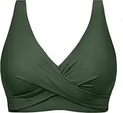 [Yonique] Women Underwire Bikini Top - Push Up Bathing Suit Top Large Bust Swim Top 2025 Swimsuit Top