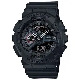 G-SHOCK CASIO 卡西歐機械神秘感消光黑反轉液晶紅字運動雙顯電子腕錶 型號：GA-110MB-1A【神梭鐘錶】