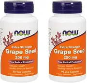 (180 (2 Pk x 90)) - NOW Foods Grape Seed Extract 250mg, 90 Vcaps - (Pack of 2)