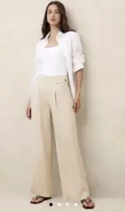 Banana Republic Silky Tencel Wide Leg Pant Size 0 NWT