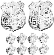 PERSELOSO Realistic Police Badge Brooch 10pcs Plastic Police Badges Party Cosplay Props Safe Gentle