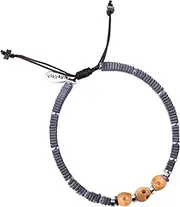 [KELITCH] Lapis with Square Hematite Beaded Bracelet Adjustable Wrap Handmade Link Bracelet