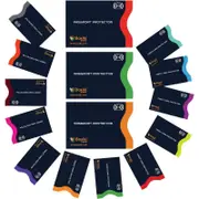 RFID Blocking Sleeves, Set of 15 with Color Coding - Identity Theft Prevention RFID Blocking Envelopes by Boxiki Travel - 12x Credit Card Holder + 3X Passport Protector