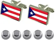 [Select Gifts] Shirt Dress Studs Puerto Rico Flag Cufflinks