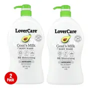 Pack of 2- LoverCare Goat's Milk Body Wash Avocado 1.2 L-Hydrate and Rejuvenate Your Skin