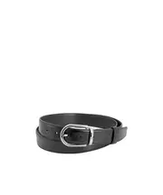Horseshoe-shaped buckle leather belt One size Black