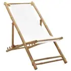 vidaXL Outdoor Deck Chair Bamboo and Canvas HEE