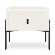 Eliz Boucle Upholstered Bedside Table - Cream White