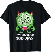 Eye Survived 100 Days Of School Monster Lover Teacher Kids T-Shirt Hoodie