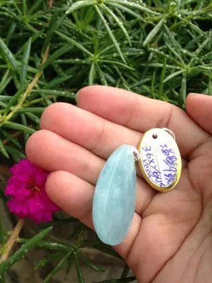 AAA+天然海藍寶墜子～《海藍9號》～海藍寶石長36寬26厚10mm,來自巴西的 天然海水藍寶石項鍊！海藍寶項鍊、海藍寶