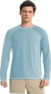 [Caihoyu] Men's UPF 50+ Swim Shirts Quick Drying Long Sleeve Sun Shirt for Men Long Sleeve Summer