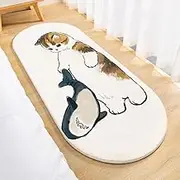 BEPOPWAVE Kids Rugs for Bedrooms 40 * 120 cm, Washable Area Cat Rugs Irregular Shaped Cute Carpet Funny Cartoon Rugs, Room Decor Cat Dog Shaped Pet and Children Entryway Rug (J Sharks)