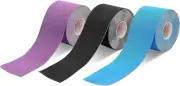 3 Rolls Elastic Kinesiology Tape,Sport Trainers Waterproof Physio Sports Tape...