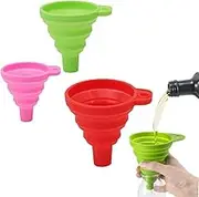 3Pcs Kitchen Funnel Set, Collapsible Funnel, Food Grade Silicone Funnel, Kitchen Gadgets Accessories Silicone Collapsible Funnels for Filling Bottles/Liquid/Powder Transfer