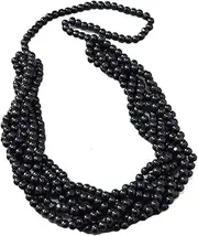 [Generic] Handmade Multilayer Wooden Beaded Necklace - Statement Bib Collar, Long Ethnic Pendant For Women & Men