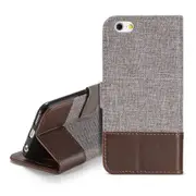 For Iphone 6 Muxma Mx102 Horizontal Flip Canvas Leather Case With Stand and Card Slot and Wallet Function(Brown)