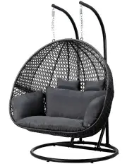 [Gardeon] Double Swing Chair with Pod Stand in Grey