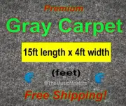 15' x 4' GRAY CARPET for Car Sub Speaker Box Cabinet Road Case Trunk Liner Grey