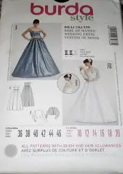 Burda Style 7086 Women's Misses WEDDING DRESS Size 10-20 Sew Pattern FREE S/H
