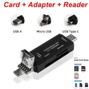 Card + Reader Micro SD TF Adapter Type C USB 2.0 & micro USB OTG Smartphones PC