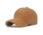 Artificial Lamb Wool Baseball Cap Warm Winter Teddy Scratch Fleece Hip Hop Cap,Brown