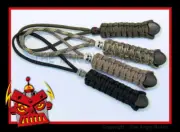 Set of 4 Paracord Lanyards Glow Ends Skull Beads - Zipper Pulls - Choose Colors
