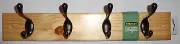 STANLEY Wood Coat Rack Hanger w/ Bronze Hooks, 18" X 5/8" X 2.75", NWT
