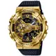 CASIO G-SHOCK 堅固時尚金屬包覆式休閒錶(GM-110G-1A9)黑金配色