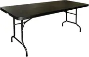 Bolero Utility Rectangular Folding Table, 1.8 metre Length, Black