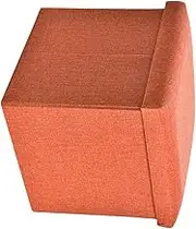 Foldable Storage Stool Orange Household Stool Storage Box Practical Stool for Boys and Girls Room Closet