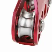 (Red)30KN Dual Pulley Zip Line Rescue Cable Trolley Outdoor Rock Climbing WP