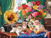 RoseArt Kittens and Colorful Flowers 500 Piece Jigsaw Puzzle By Image World