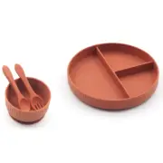 Silicone Baby Ramekin Dinnerware Set 4pcs - Raw Sienna