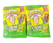 2 x (2 oz) Lot/Bags WARHEADS EXTREME SOUR Fruit Flavored Hard Candy Exp. 11/26