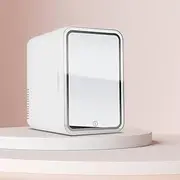 [ACADA] Mini Beauty Fridge 8/12L with LED Lighted Mirror - Portable Mini Fridge for Skincare Makeup Mask Drinks Fruits, Cooler & Warmer Dual Purpose Silent for Bedroom Office Vanity Vehicle (12L)