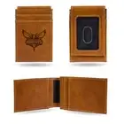 Charlotte Hornets NBA Laser Engraved Brown Front Pocket Wallet/Money Clip