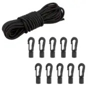 1/4" x 25' Elastic Bungee Shock Cord Kayak Stretch String Rope w/ Hooks for Boat
