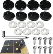 Black License Plate Screw Caps - High Gloss Finish Screw Covers and 8 PCS M6X20mm Stainless Steel License Plate Screws,Rust Resistant License Plate Frames Screw, Machine Plate Bolt Fastener Kits