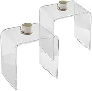 VEVOR Acrylic End Table, 2 pcs C-Shaped Lucite Side Tables, Clear Acrylic Side Table for Drink, Food, Snack Used in Living Room, Bedroom, and Study