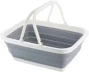 Oval Plastic Collapsible Laundry Basket,Foldable Travel Storage Shopping Basket, for Shopping Basket, Fruit Basket, Laundry Basket