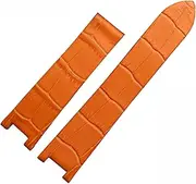 KEIOMI Leatehr Watchband 20 * 12mm Special Fit for Cartier Fit for Pasha W3108/HPI004 Women Watch Strap Bracelet Watch Wristband(Orange,Rosegold Buckle)
