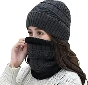 [Generic] Hat Gloves Scarf Set Girls Hat With Wool Warm Bib Winter Women's Woolen Hat Scarf Gloves Hat Set for Teen Girls